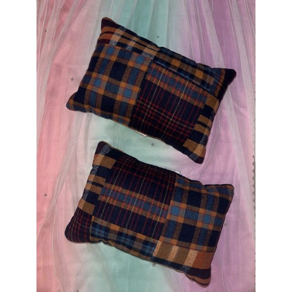 14”x20” Lumbar woven plaid pillow (2pc)